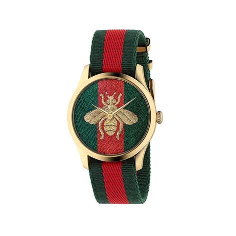 gucci men's watch green bee